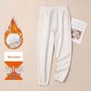 Women's Cream Fleece Sweatpants, Casual Loose Fit, Thickened for Autumn/Winter, Elastic and Warm Joggers, 420g.