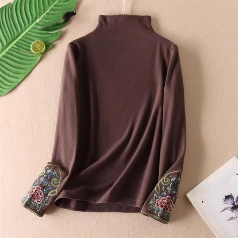 Dámský podzimní a zimní teplý pulovr s dlouhým rukávem ve velké velikosti, pohodlný vintage pulovr, ležérní vnitřní dlouhý rukáv