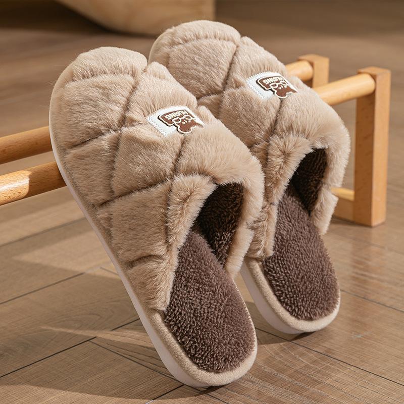 Cixi cotton slippers women winter spring and autumn home use indoor warm non-slip home Cixi winter plush men