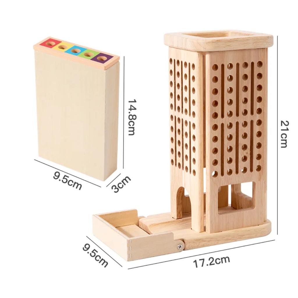New 3in1 Stick and Tower Game Wooden Arithmetic Early Education Montessori Toys Thinking Training Parent-child Interactive Toy