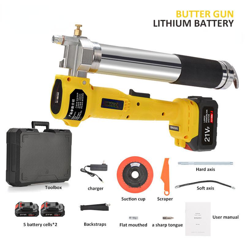Electric Grease Gun High Pressure Lithium Battery Oil Injector Professional Excavator Rechargeable Lube Oil Tool