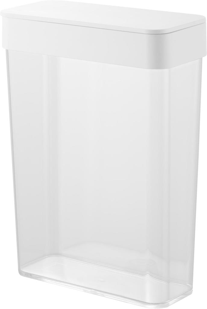 Yamazaki Slim Storage Case with x x Barley Tea Airtight Storage 10391 Gasket, 2.3L, White, W18.5 D8.6 H25cm, Tower, Bag, Container,