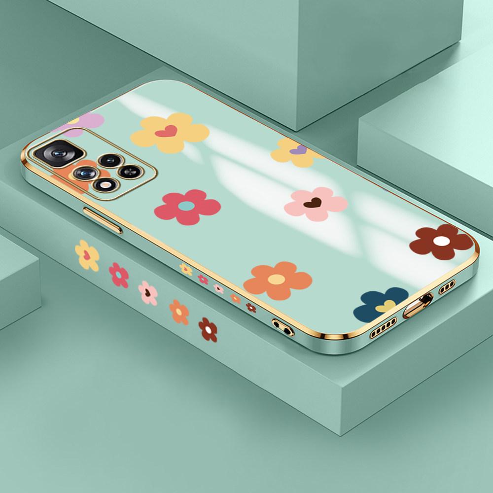 For Redmi Note 13 Pro 12 Pro 12S 11 Pro 11S 10S OPPO A38 A77s A96 Realme C33 C65 OnePlus Beautiful Flowers Soft Plated TPU Phone Case Cover