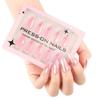 Silver star manicure, 30 fake nails, boxed high-end wearable nail pieces, finished short almond nail wearable nail
