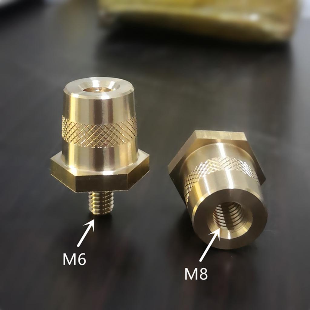 Car Battery Terminal Pair with 6/8mm Thread Durable Brass Battery Pole Adapter Convenient Repair Solution Simple Install