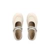 Sheepskin version dissolved shoes rhinestone word with Velcro big shallow mouth Mary Jane half drag canvas shoes women