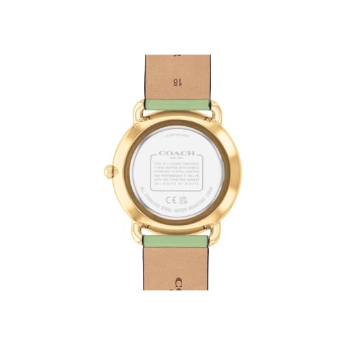 Coach Women's Elliot Watch, Silver Dial, Green Leather Strap, 14504287 [Official Import]