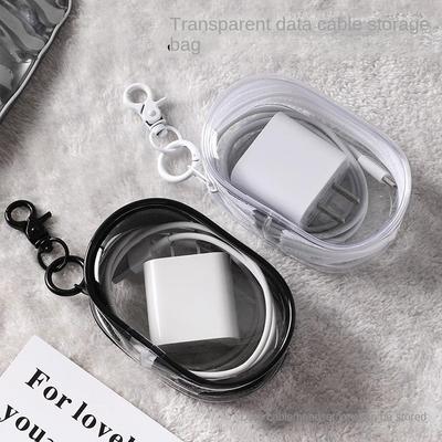 3935 Data Cable Charger Storage Transparent Winding Portable Go-Out Headset Key Storage Box Mobile Phone Finishing Bag