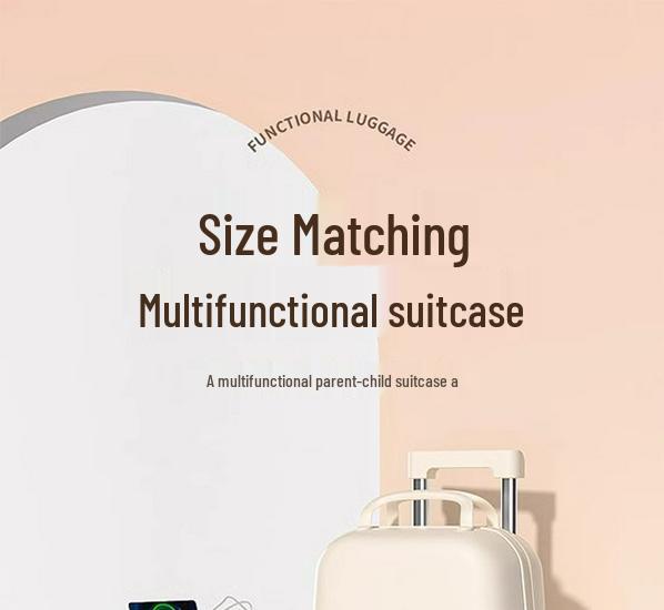 Women's High-Value Sturdy 20/24-Inch Mother-Child Trolley Case with Combination Lock for Travel