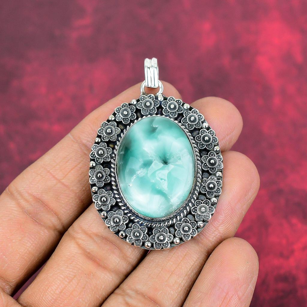 Hemimorphit Anhänger, 925 Sterling Silber Schmuck, Edelstein Schmuck Anhänger, Handgemachter Hochzeitsgeschenk Schmuck