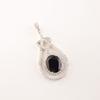 Natural Black Onyx Gemstone 925 Sterling Silver Jewelry Zircon Pendant 1.73" CZP-6-7