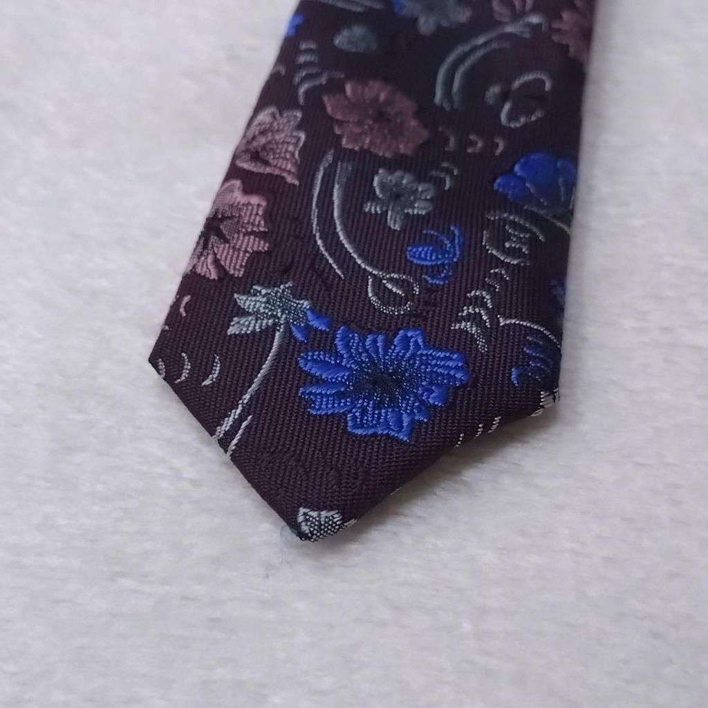Used Good condition  Comme des Garons Homme Tie Floral Pattern Flower Brown x Pink x Blue