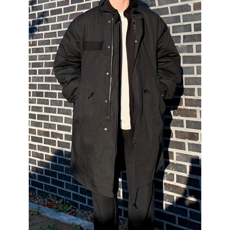 MYQ Herren Winter Mittellange Dicke Baumwolljacke - Koreanischer & Japanischer Stil Windjacke
