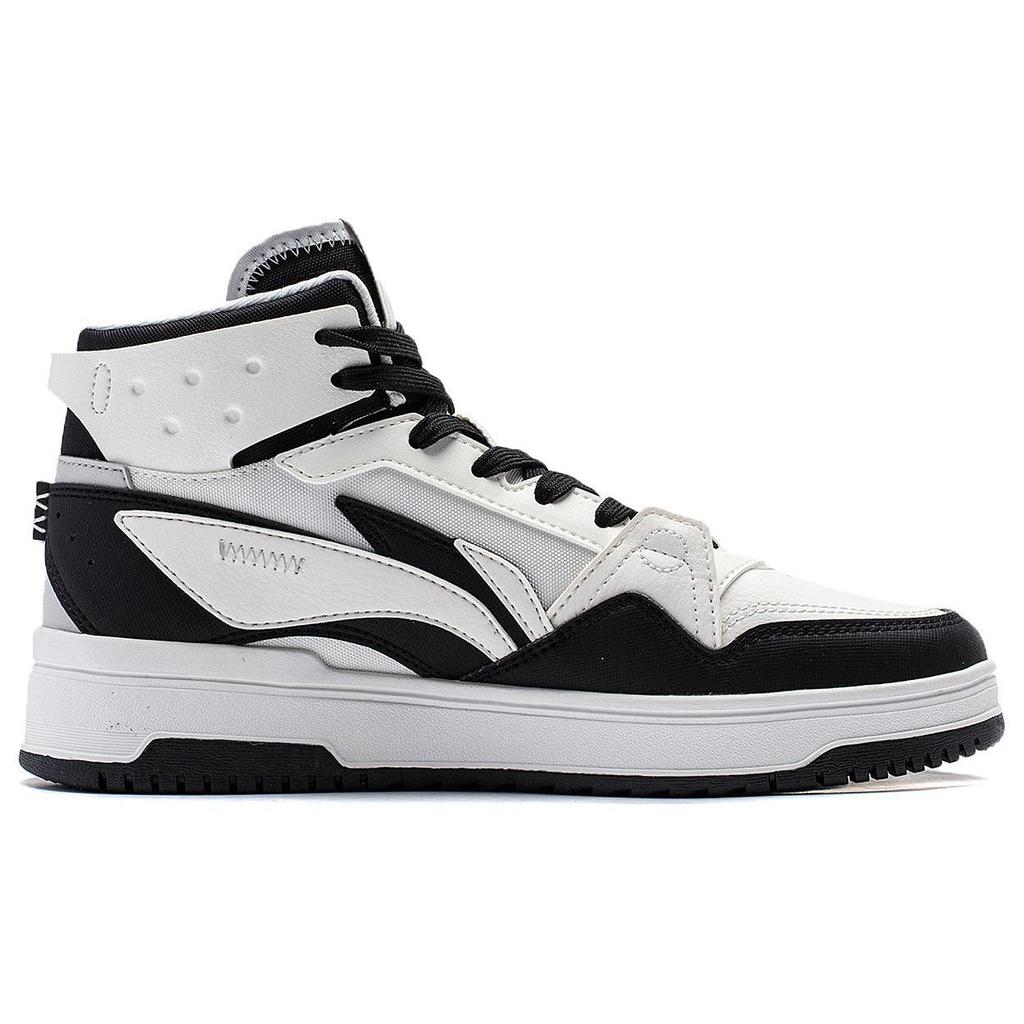 Li Ning Mountain Origin 2.0 Slip Resistant Abrasion Resistant High top Skateboard Shoes Women's Black White AGCT346-1
