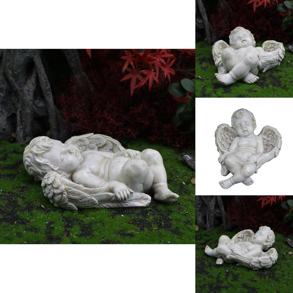 Angel Garden Ornament Resin Sculpture With Cupid Figure For Micro Landscape