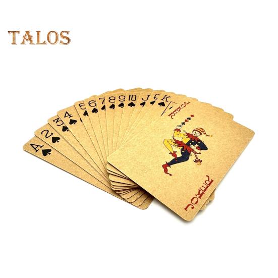 54Pcs/Set Kraft Paper Poker Card Waterproof Game Card Deck Kids Adults Family Night Multi-player Interactive Classical Card Board Game Props