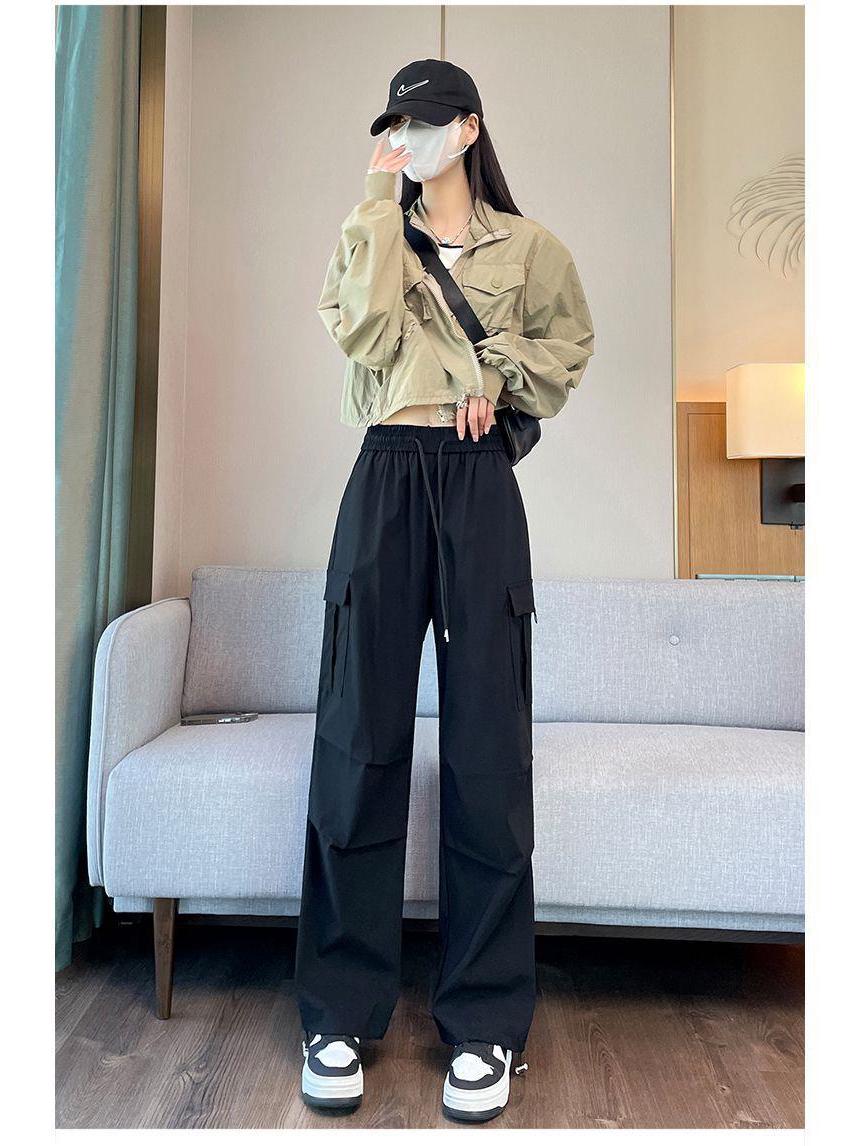 

Женские быстросохнущие джоггеры с широкими штанинами - Легкие летние рабочие брюки L чёрный