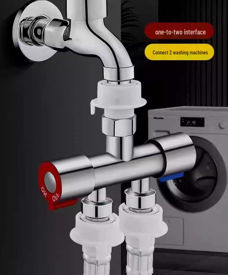Dual-Outlet Washing Machine Faucet Diverter Valve for Easy Water Distribution