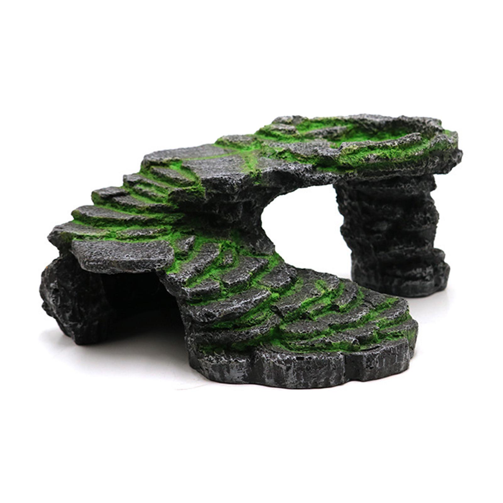 Resin Cave Turtle Terrace Reptile Platform Fish Tank Aquarium Landscaping Rockery Ornament Home Decor Tortoise Hiding Place