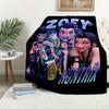 1Pc Zoey HUNTR/X Print Flannel Blanket, Comfortable for All Seasons, Home Decor, Warmth and Comfort, Perfect for Christmas Gifts821095