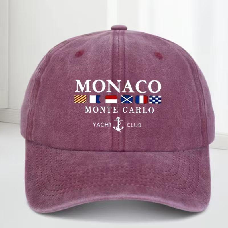 A Retro Washed Baseball Cap with a Design Inspired by Monaco Montecarlo and Geometric Patterns | Unisex's Outdoor Baseball Cap