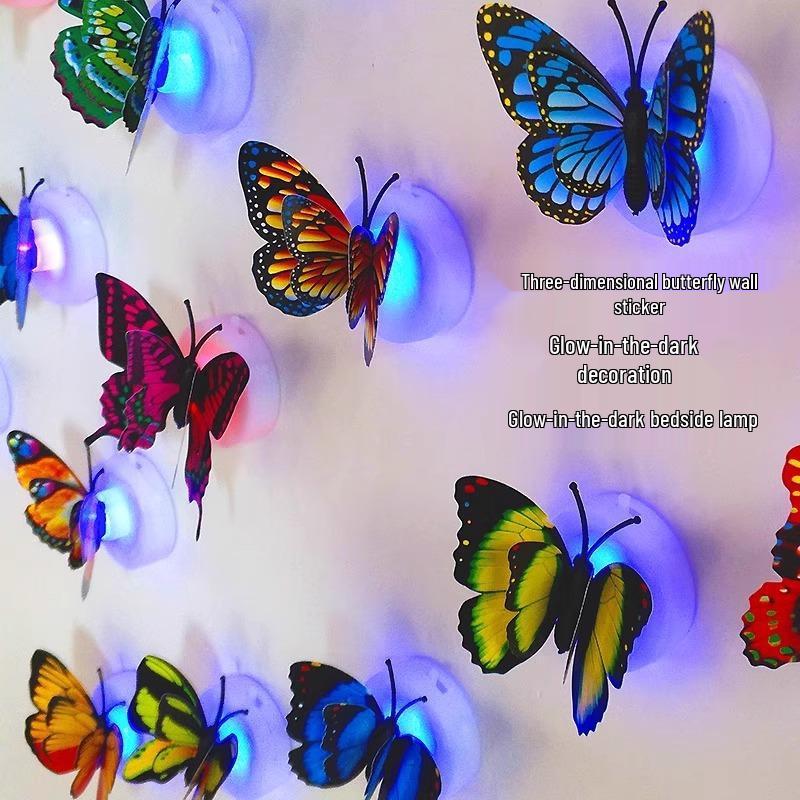 Luminous 3D Butterfly Wall Stickers: Glowing Decoration for Christmas Scenes and Bedrooms