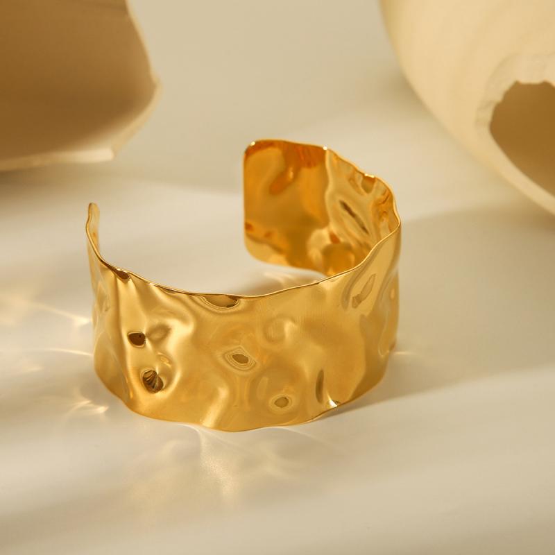 Punkowa Bransoletka Ze Stali Nierdzewnej w Złotym Kolorze Dla Kobiet Mężczyzn Nieregularna Szeroka Otwarta Mankaż Bransolety Imprezowa Biżuteria na Rękę Pulseras Bijoux