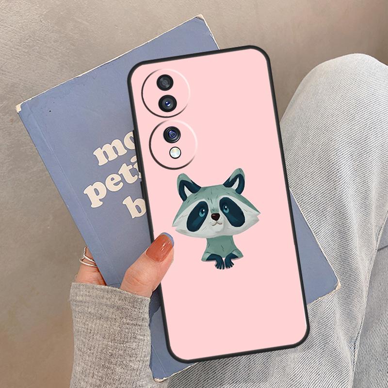 Cartoon Raccoon Case For Honor Magic 8 5 6 7 Pro Cover For Honor 400 200 Lite 50 70 90 X8a X8b X9a X9b X9c