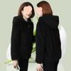 Coral fleece jacket women's short autumn and winter new small thickened hooded sweater jacket large size thin