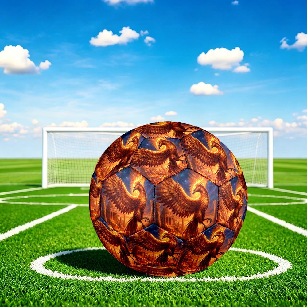 1pc Phoenix Theme Soccer Ball Football, Size 5, Lightweight PVC, Durable Outdoor Training Soccer Ball, Gift M61440