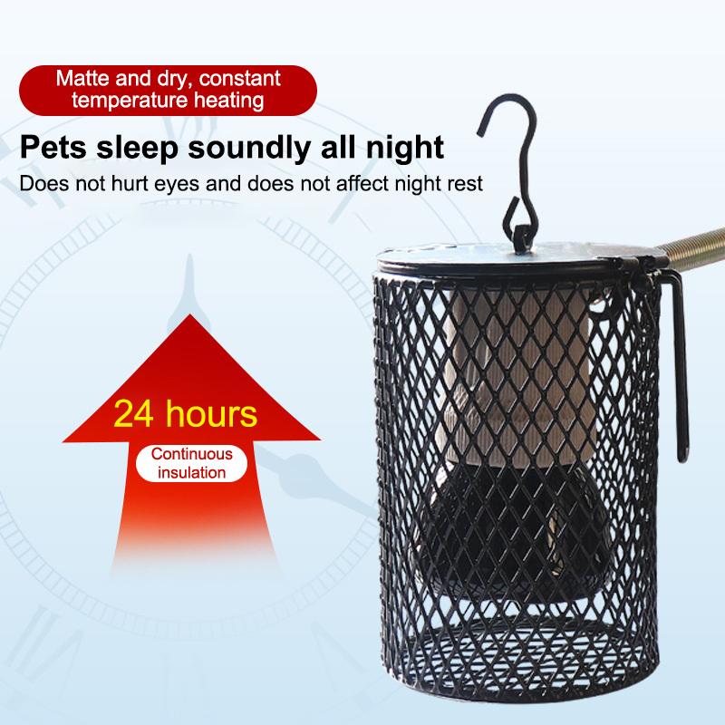 E27 Pet Heating Lamp With Anti-Scalding Lampshade For Turtle Snake Lizard Infrared Ceramic Emitter Heat Light 25/50/75/100W