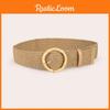Natural Material Woven Fabric Belt With Plastic Closure For Women Summer Wear
