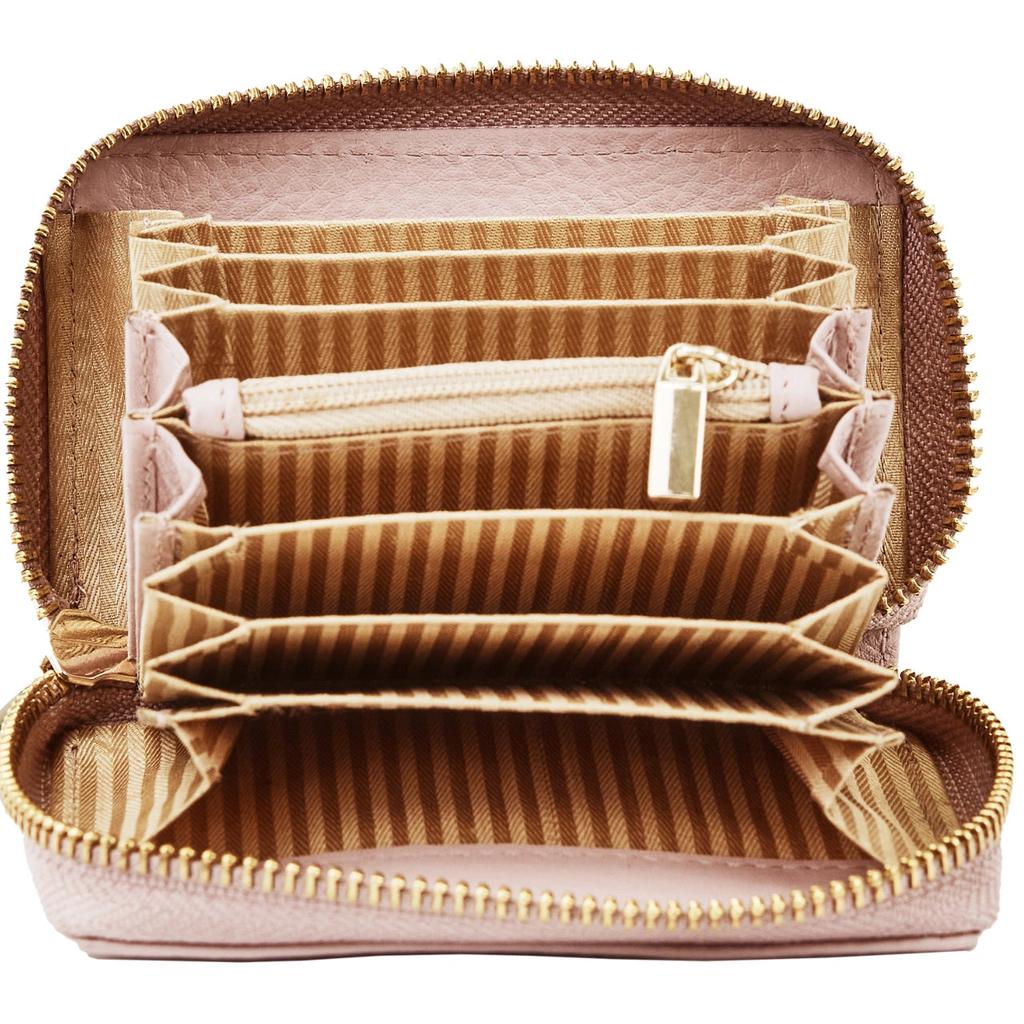 Wings Small Women' Genuine Leather Zippered Wallet Pink