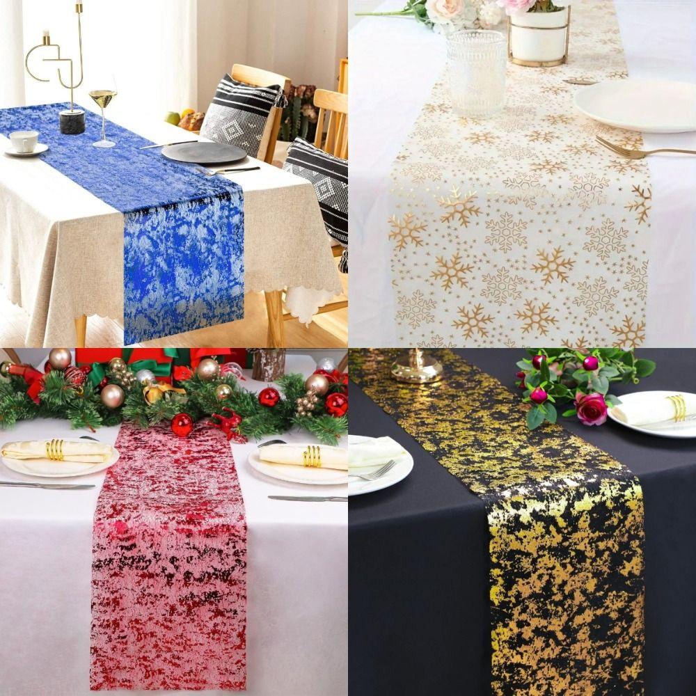 Glitter Sequin Table Runner Foil Mesh Roll Flag Tablecloth Christmas Table Runner Party Decor