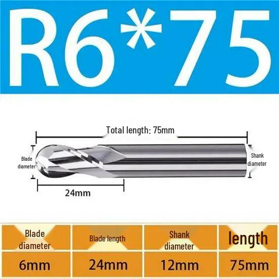 65° Metal Ceramic Flat-Bottom End Mill/Ball Nose End Mill/High-Gloss Mirror Face Mill