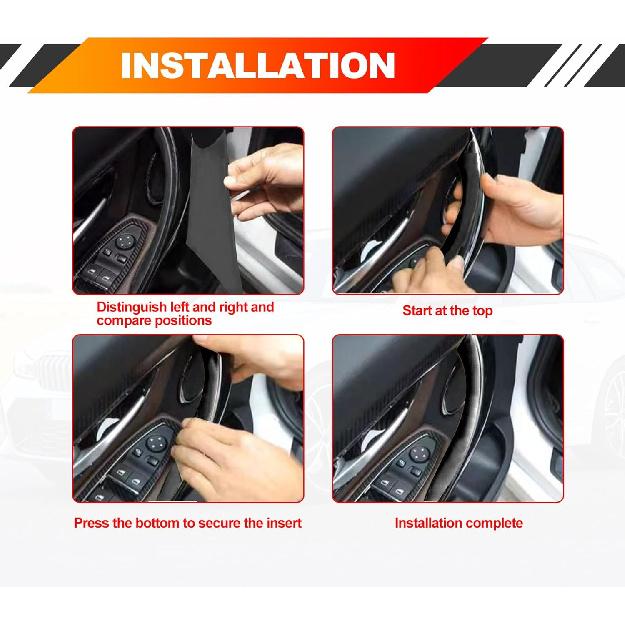 2PCS Door Handle Covers Left Front and Right Front Compatible with BMW 320, 328, 330, 335, M3 2012-2018 & BMW 428, 435, M4 2014-2017(Black)