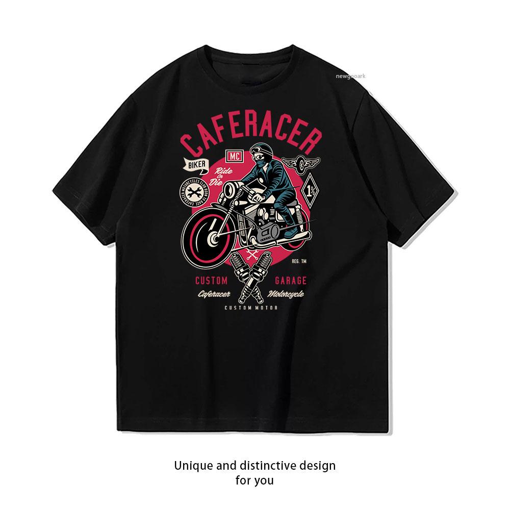 Riders Rebel Garage cotton T shirt Unisex Adult couple streetwealtops tee Short sleev Casual S