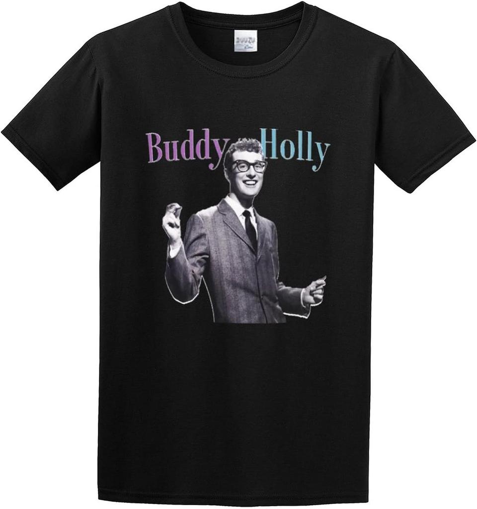 Cool Buddy Hollys Cotton Round Neck Shirt for Men Black