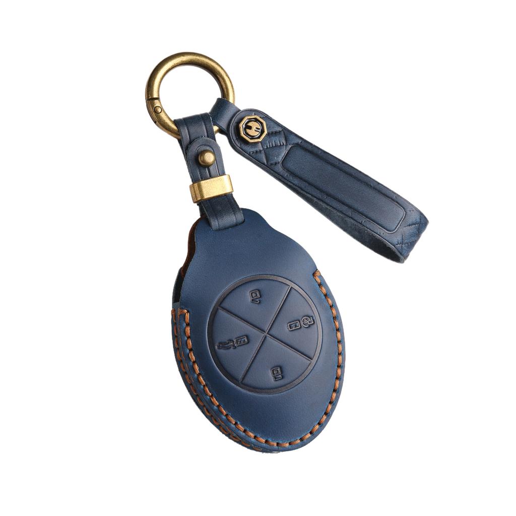 Applicable To XPeng Motors Key Case P7 Genuine Leather G3 Key Case High-end Car All-inclusive Cowhide Protective Case Handmade