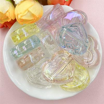 Con Foro Ciondoli Fabbricazione Gioielli Trasparente Colorato Cuore di Pesca Distanziatore Perline Sfuse 6 Colori Fai da Te Accessori per la Creazione 12 Pezzi 23.9mm*20.8mm