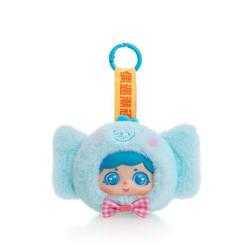 Samoyed Vinyl Doll Cute Mini Plush Figure With Short Faux Fur For Backpack Charm