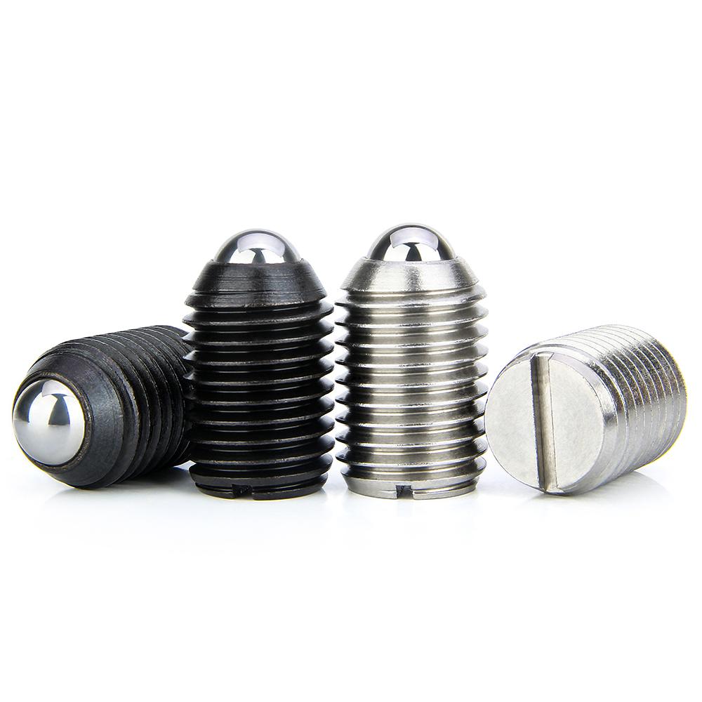 Factory Supply 10pcs Groove Ball Plunger M4~M24  Carbon/Stainless Steel  Spring Loaded Plunger Steel Ball Fastening Spring Screw