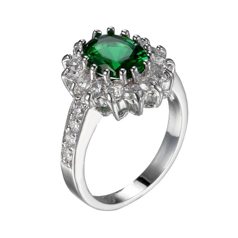 

Изумрудное кольцо : Европейская и американская мода, свадебные украшения для королев и принцесс. Size 6