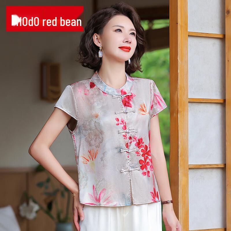 

Women s Ethnic Style Short-Sleeve Summer Top 3XL