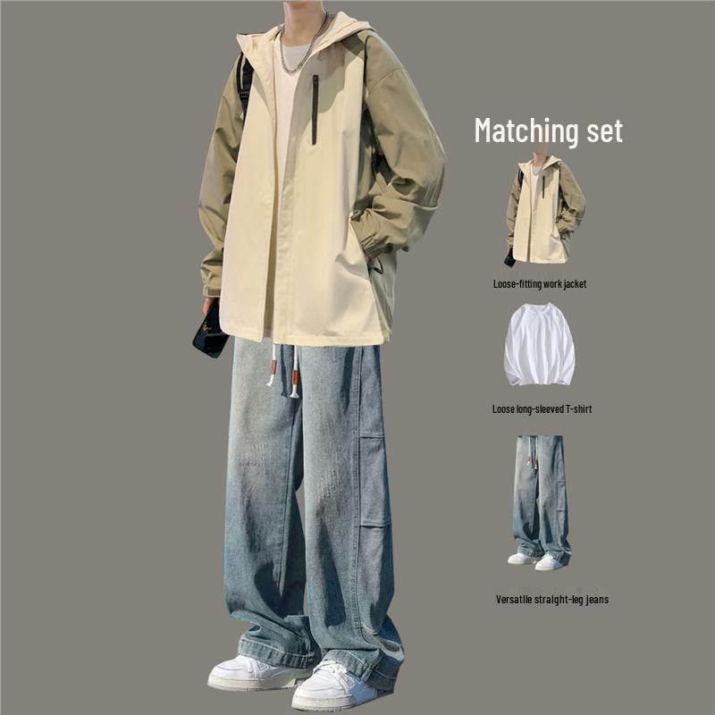 Men's Windproof Casual Hooded Jacket – Spring/Autumn Collection