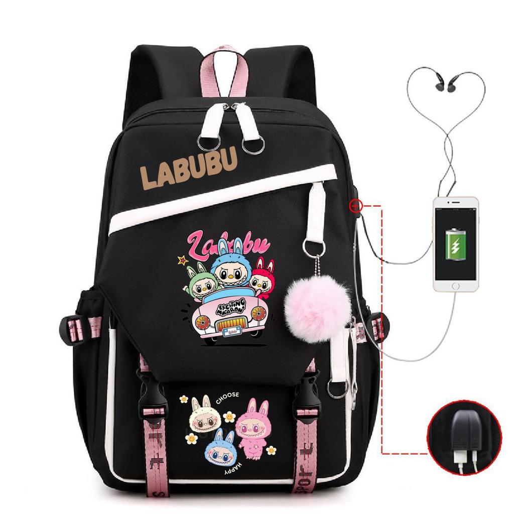 Cute Children's Schoolbag Contrasting Color Neutral Casual Backpack Cartoon Printing Primary and Secondary School Students
