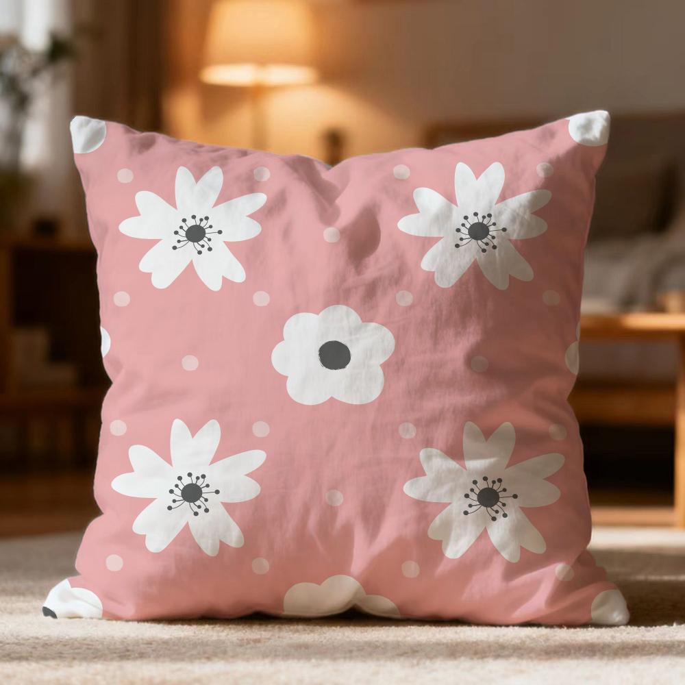Hot Floral Cushion Cover Soft Washable Pillow Case Multi-Scene for Couch Bed Travel Office Use