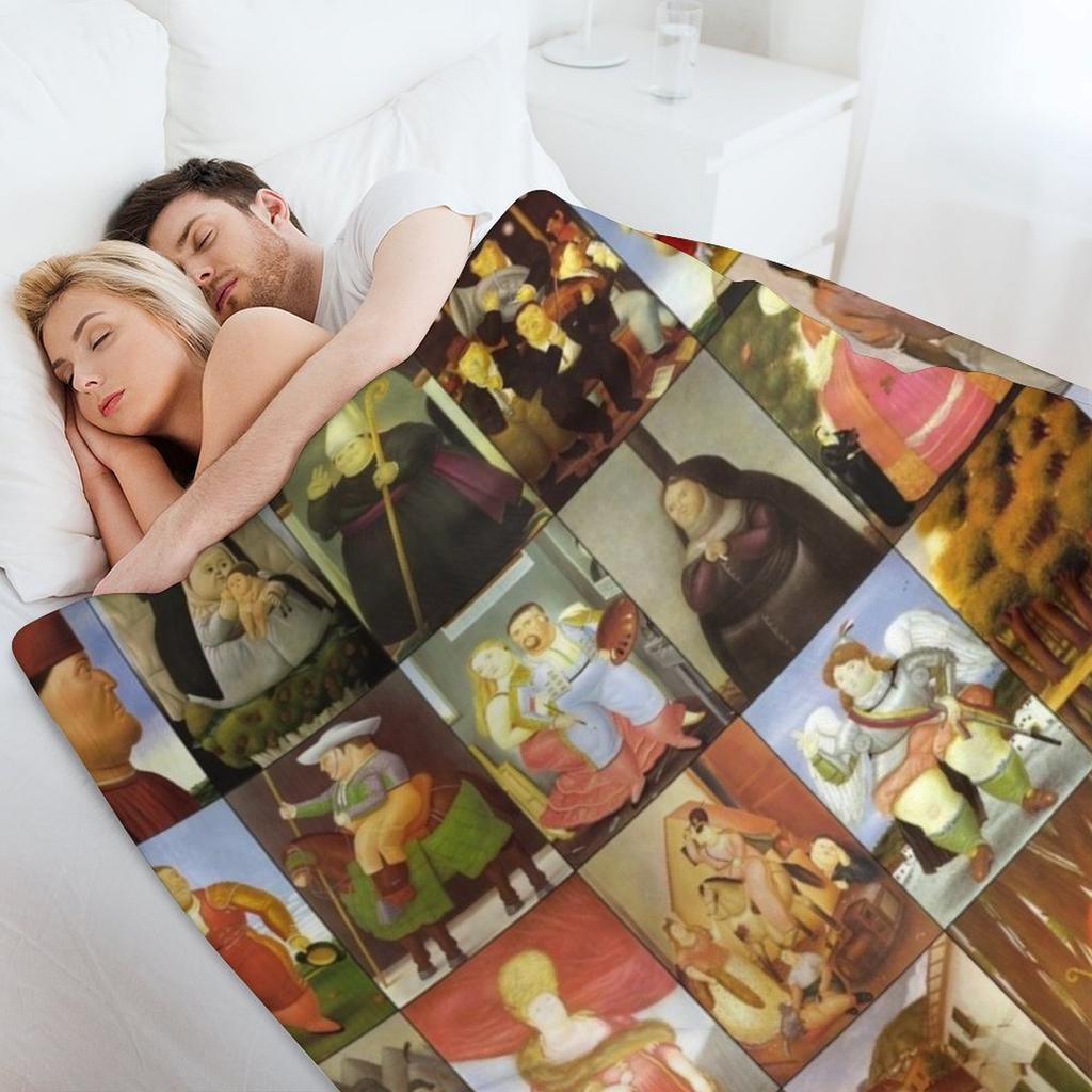 Fernando Botero Throw Blanket warm winter decorative valentine gift ideas Decorative Throw Blankets