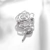 Hollow Out Rose Brooch for Women Metal Badge Fashion Exquisite Corsage Lapel Pins Clothing Accessories