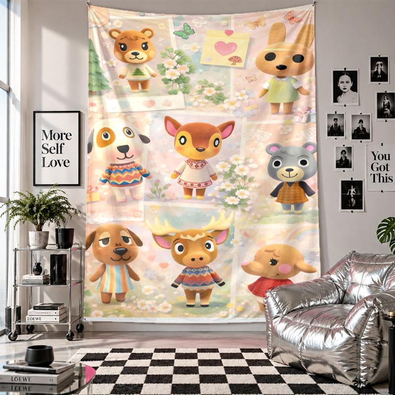 Wall TapestryAnimal Crossing Art Hanging Cloth Decorative Background Cover for Room Decoration